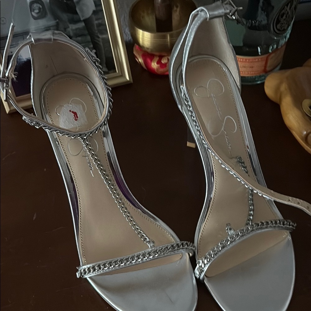 Elegant Silver Strappy Sandals